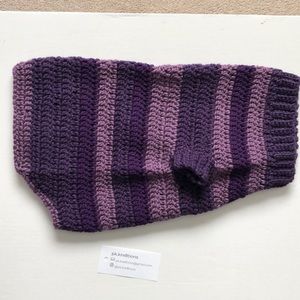 Handmade Crochet Dog Striped Purple sweater